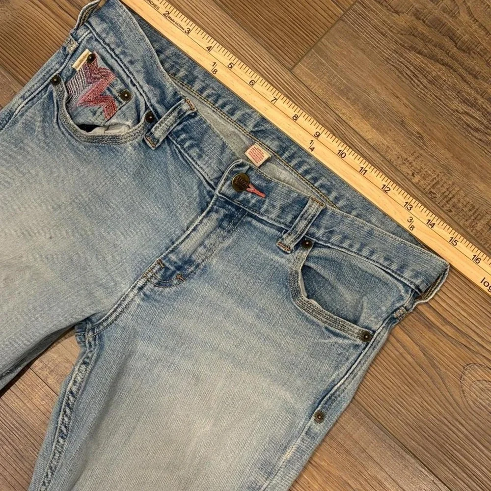 Vintage Y2K HCO Hollister Flare jeans rainbow color accent size 9